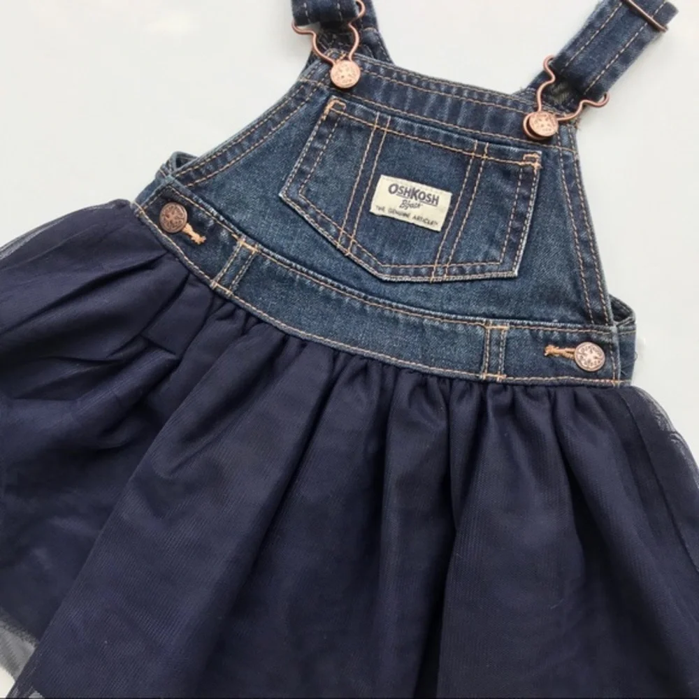 Oshkosh navy tutu vestbak dress jumper EUC 18m